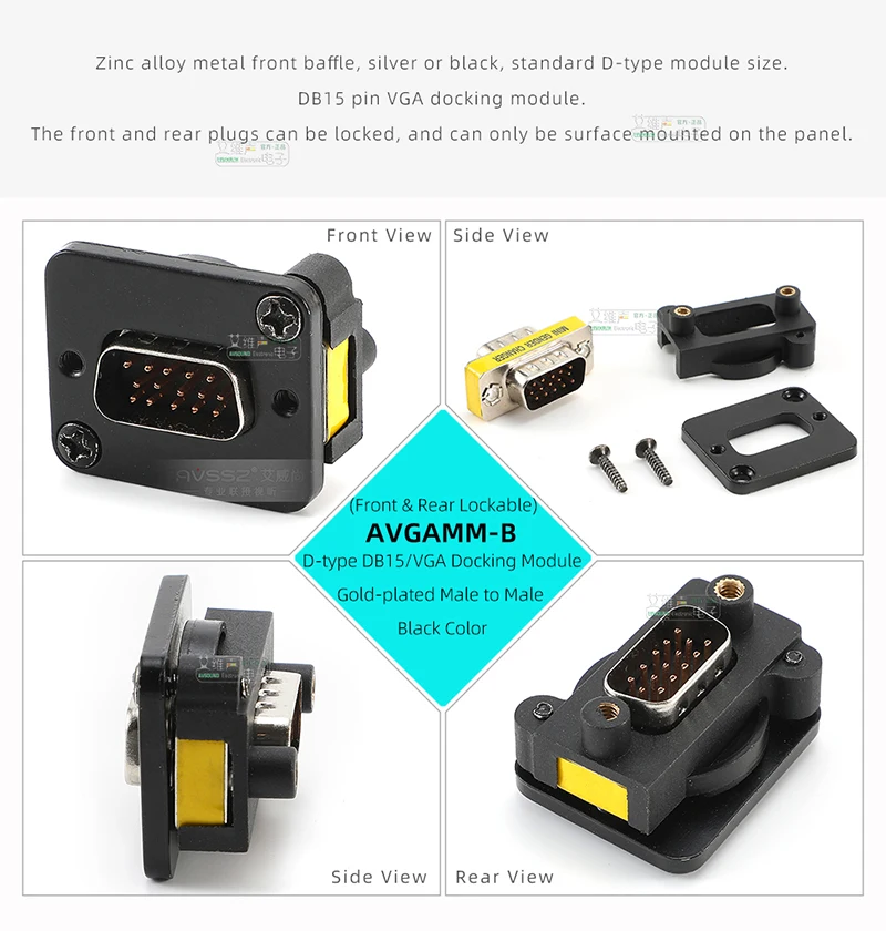 Typ D DB9/15 RS232 Serieller Port Männlich Weiblich Modularer Docking-Buchsenstecker Audio/Video 86 Panelmontage 9/15 Pin VGA-Datenbuchse – Detail 16