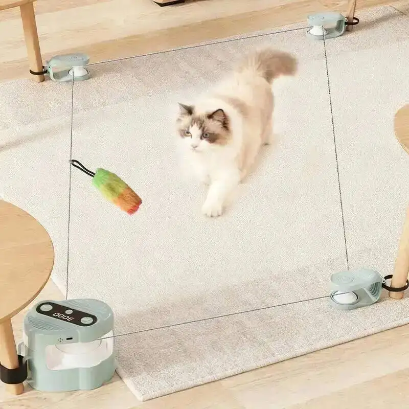 

Automatic Interactive Cat Toy, Remote Control Exercise Wheel with Adjustable Speed - Simulates Prey Movement Indoor Fun for Cats