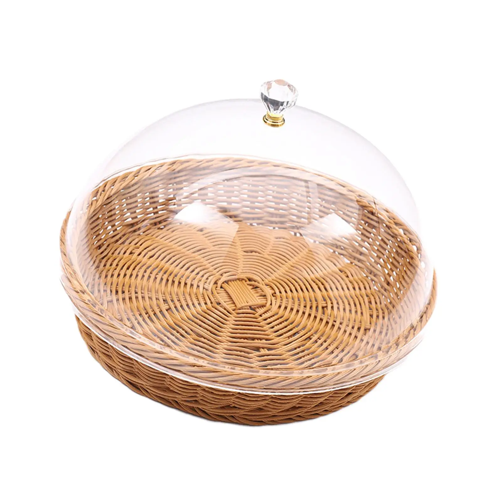 

Плетеная корзина для хлеба с крышкой, имитация ротанговой корзины, пылезащитная корзина для хранения, плетеная вручную корзина для фруктов для гостиной