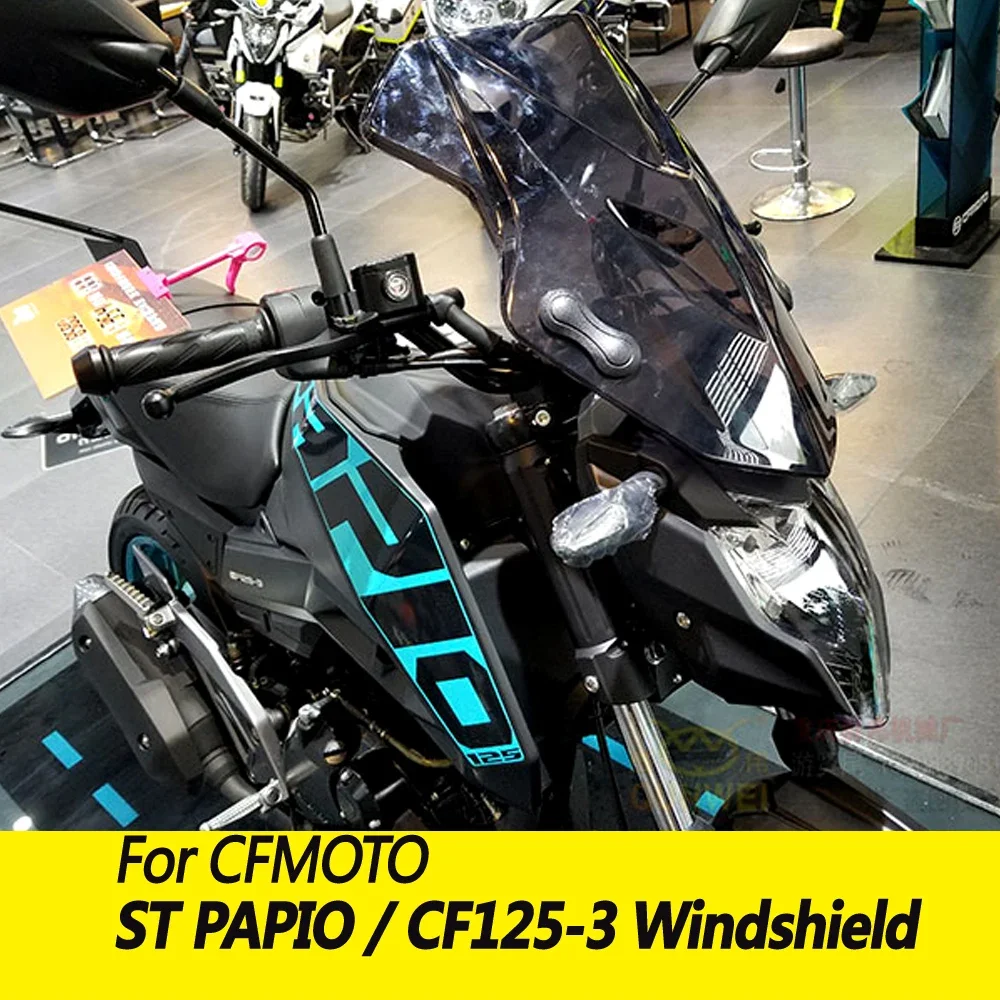 For CFMOTO ST PAPIO motorcycle front windshield CF125-3 windshield chest protector windshield modification