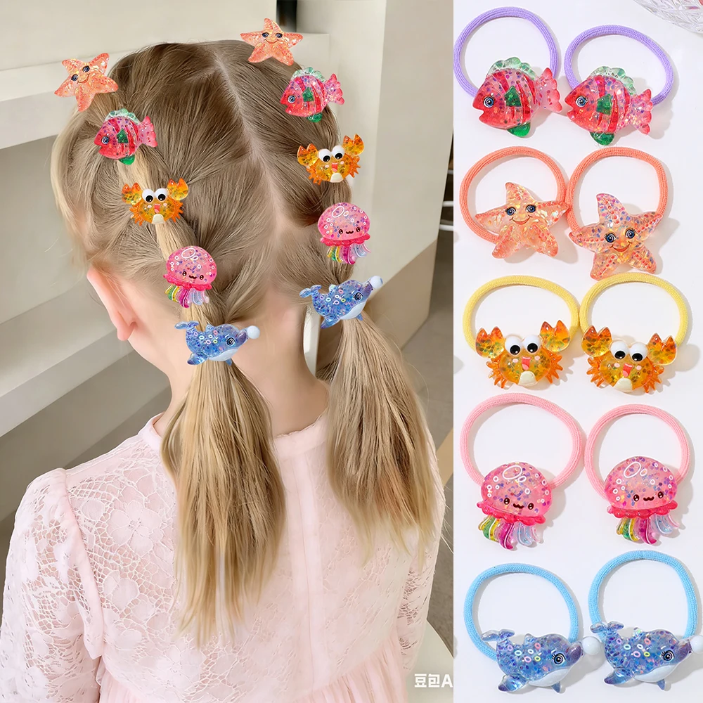 

Набор резинок для волос «Океан» (10/20 шт.): Декор с дельфинами/морскими звездами, милый стиль, на все случаи жизни, на все сезоны, яркий подарок