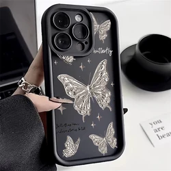 Ins Gold Butterfly Hot Phone Case For vivo V40 V30 V30e V29e V29 V27 V27e V25 V20 V21 X100 X90 X80 X70 S1 Pro 4G 5G Cover