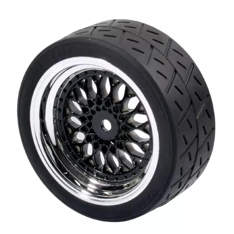 Opony i felgi do modeli samochodów 1/10, 1/12, 1/14, na drogę, z plastikowymi felgami z mocowaniem 12mm Hex, kompatybilne z Tamiya TT01, TT02, Kyosho, Sakura D3, Trxs 4Tec 2.0