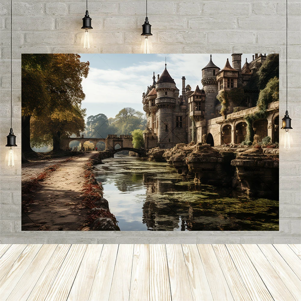 Retro Dreamy Castle Backdrops For Photography Country Town Baby Birthday Portrait Photographic Background Photo Studio Photocall