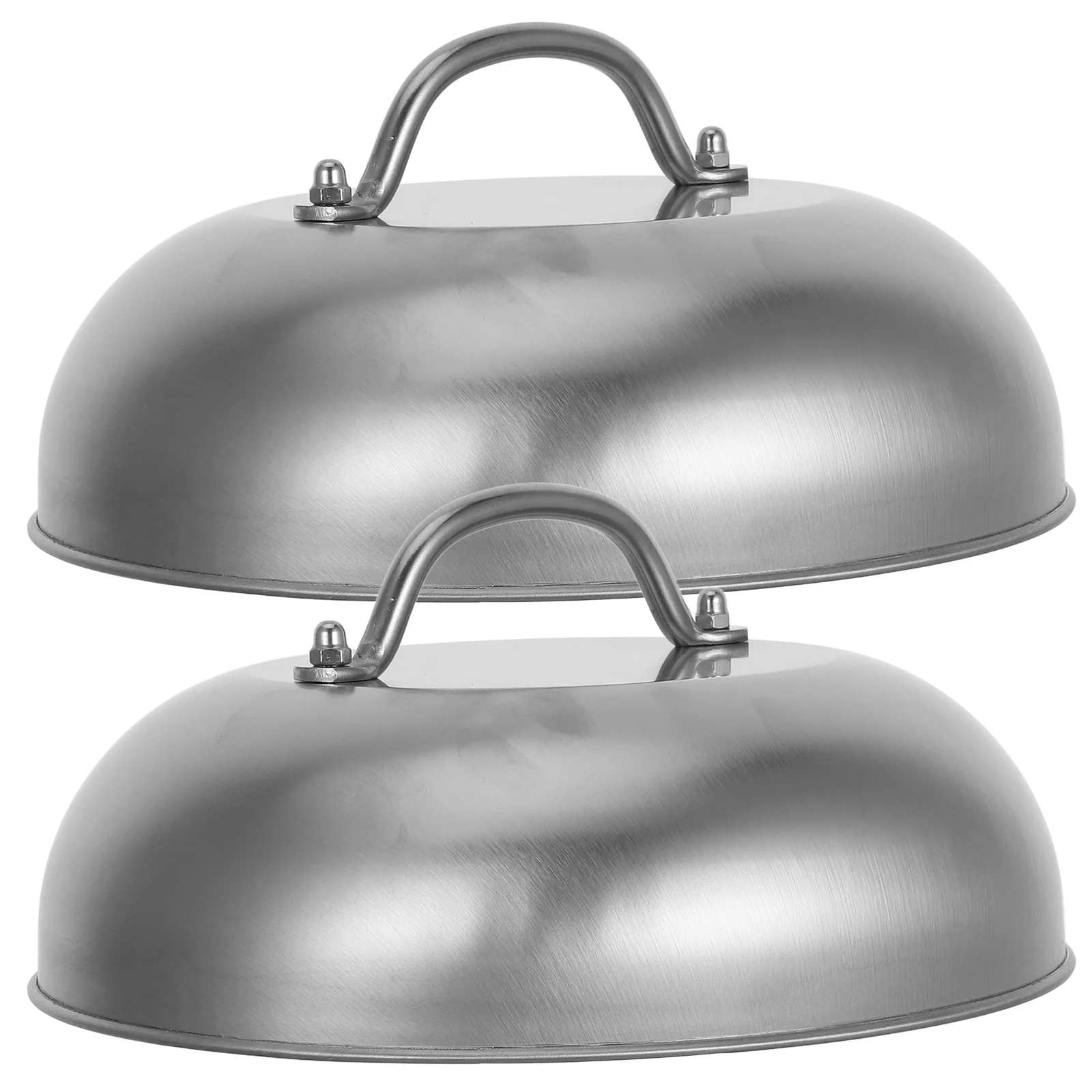 

2pcs Stainless Steel Pot Lid Round Dome Cover for Griddle Basting Replacement 9 Inch Thick Kitchen Pots