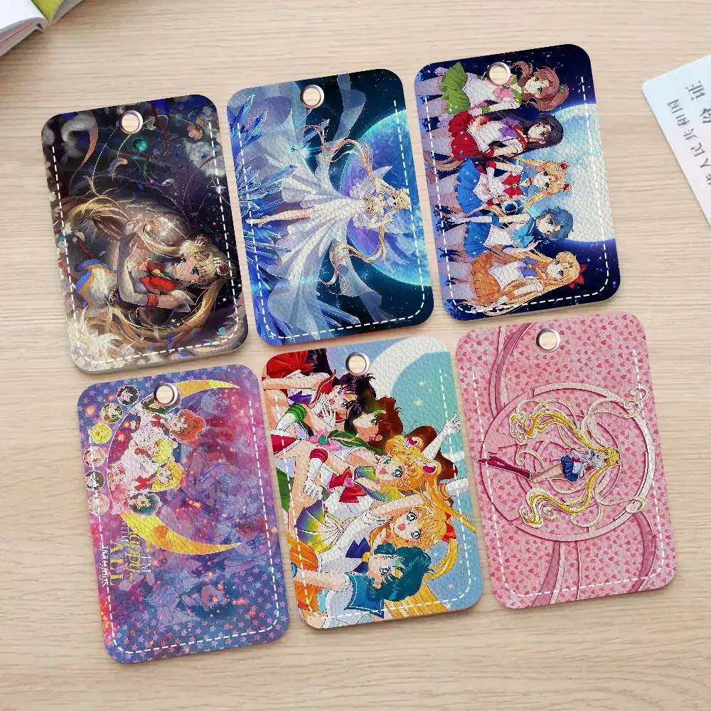 

Anime R-Role S-Sailor M-Moon Keychain Card Holders Keyring Bank Bus ID Credit Cards Key Ring Chains