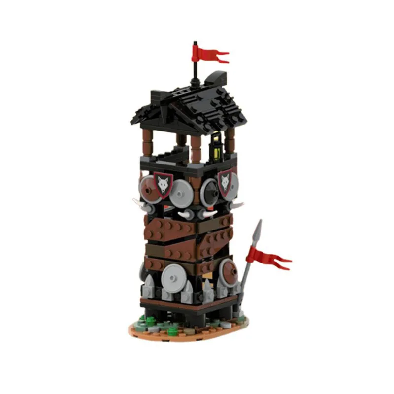 MOC Medieval Castle Building Block Model Watchtower Wolfpack Technical Brick DIY Assembly Set Toy For Child Holiday Gift