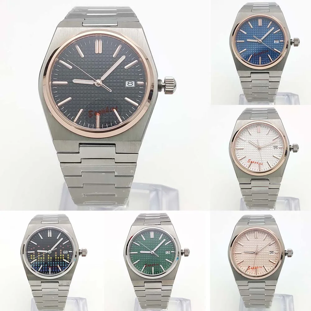 Montre pour hommes à cadran bleu montre modifiée 40mm montre en acier 316L avec Modification NH35 montre à cadran lumineux C3 pour hommes étanche