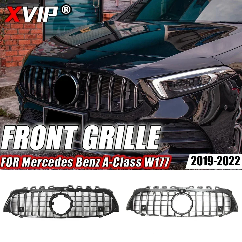 

XVIP Front Chrome Black Diamonds Style Racing Grilles For Mercedes Benz A-Class W177 2019-2022 A200 A250 A35 AMG Bumper Grilles