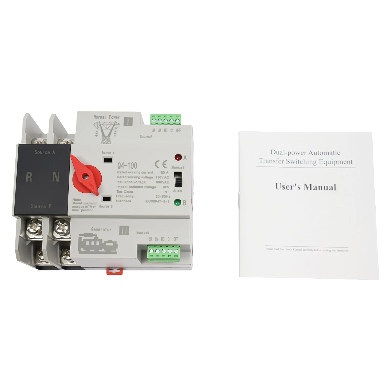 

2P 63A 110V AC MINI Dual Power Automatic Transfer Switch