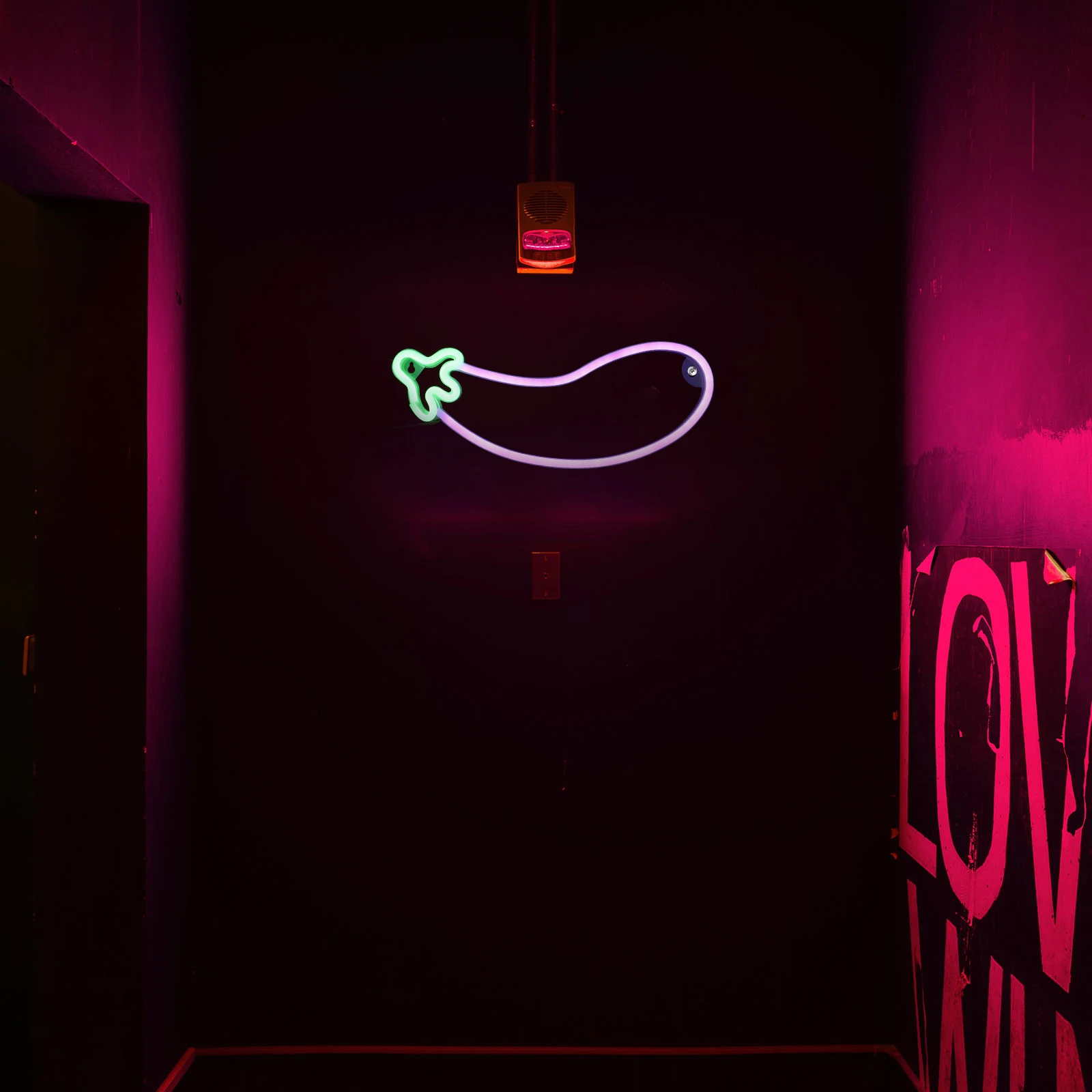 النيون شكل الباذنجان مصباح ليد USB بالطاقة ديكور غرفة الحفلات علامات النيون الجمالية لتزيين جدار غرفة النوم