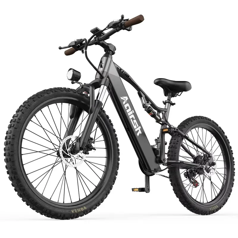 XT90 26" Off-road Tire Electric Mountain Bike Brushless Motor Full Suspension Double Disc Brakes Carbon Steel Frame Adult
