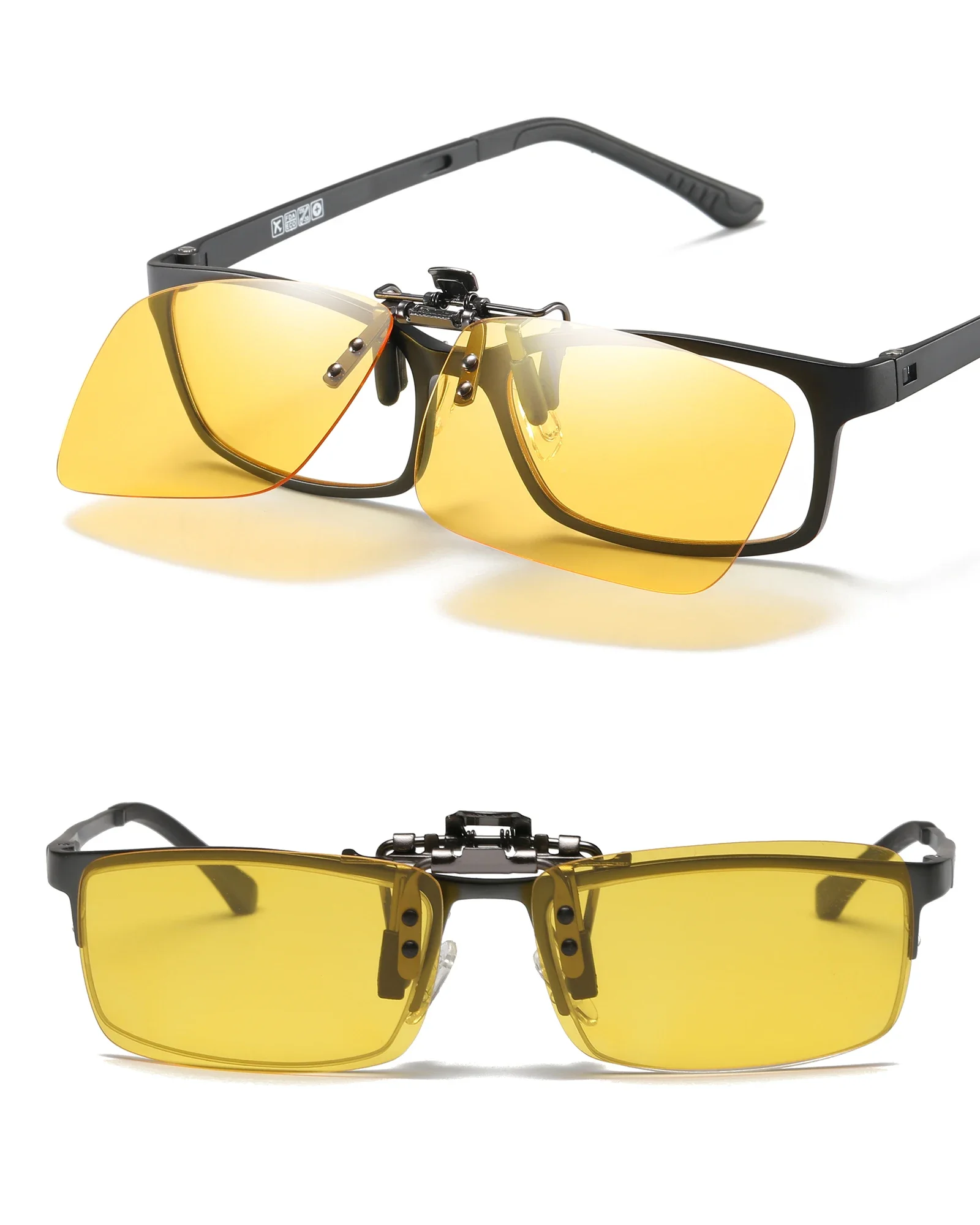 VEITHDIA Polarisierte Angeln Outdoor Clip-on Flip Up Randlose Herren Damen Sonnenbrille für Korrektionsbrillen – TAC-Linse mit UV400 – Detail 13