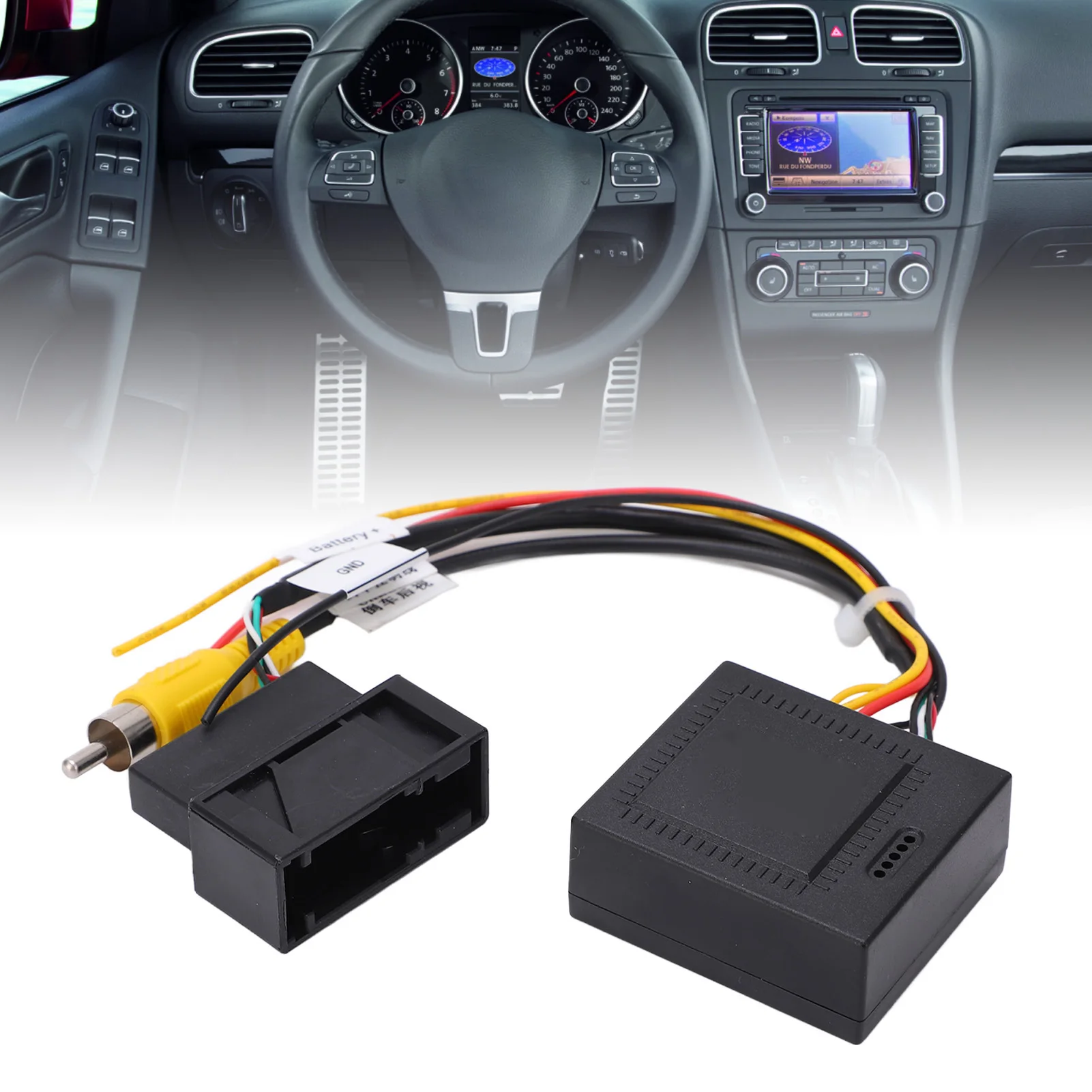 12V 5W Car Camera RGB Converter Rearview Camera Adapter Replacement For Magotan CC Tiguan