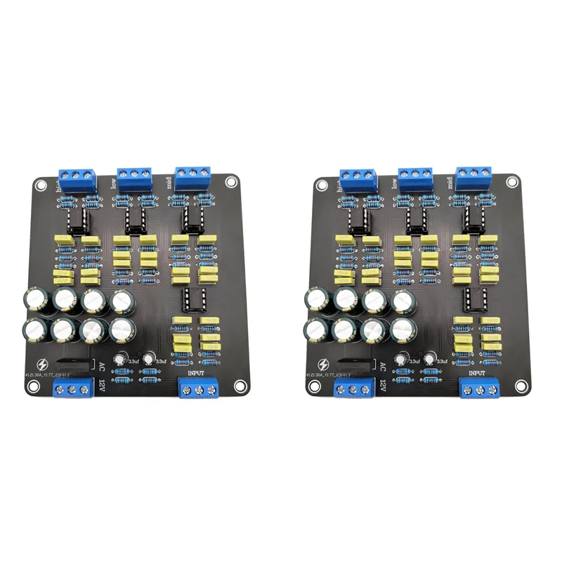 FORW-2X NE5532 Luidspreker Crossover Filter Dual-Channel 2.0 Stereo Hoge/Midden/Bas 3-Way DIY luidspreker Versterker Divider