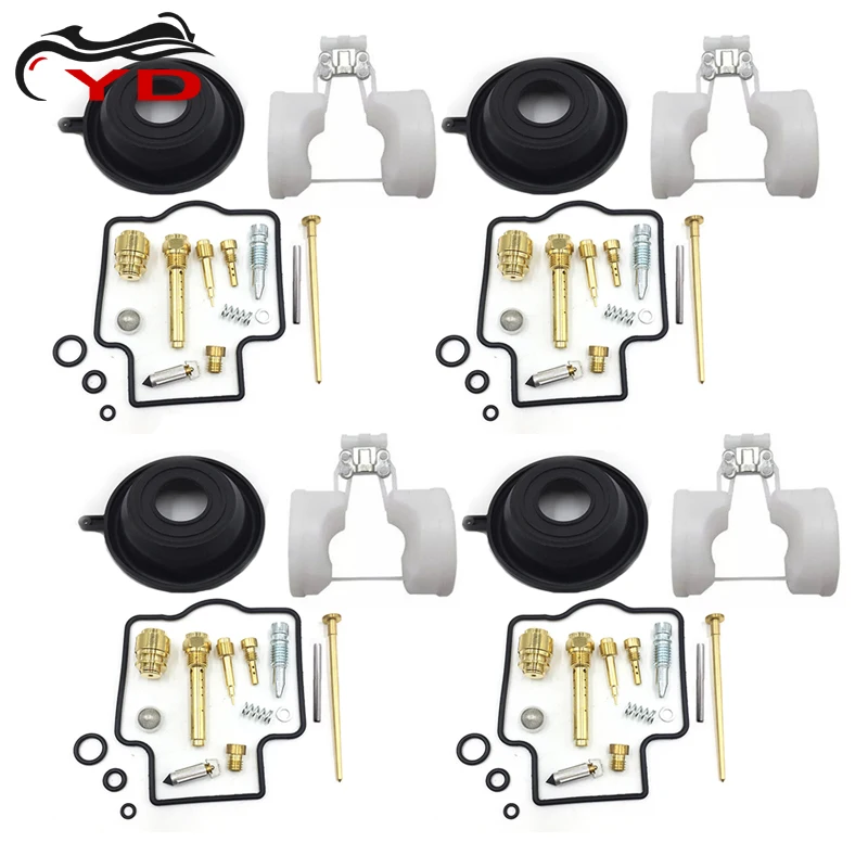 

4XMotorcycle Carburetor Repair Kit For Kawasaki ZZR400 1990-2006 ZZR 400 Includes white floating vacuum membrane