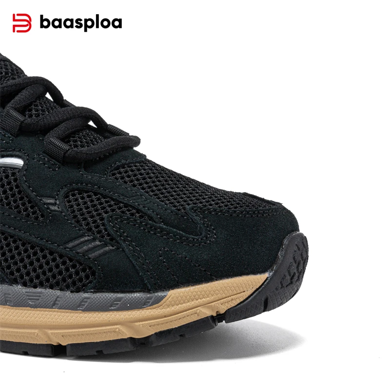 Baasploa Men Running Shoes Summer Mesh Breathable Vintage Shoes High Quality Fashion 2025 Male Cushioning Elaticity Sport Shoes - Image 4