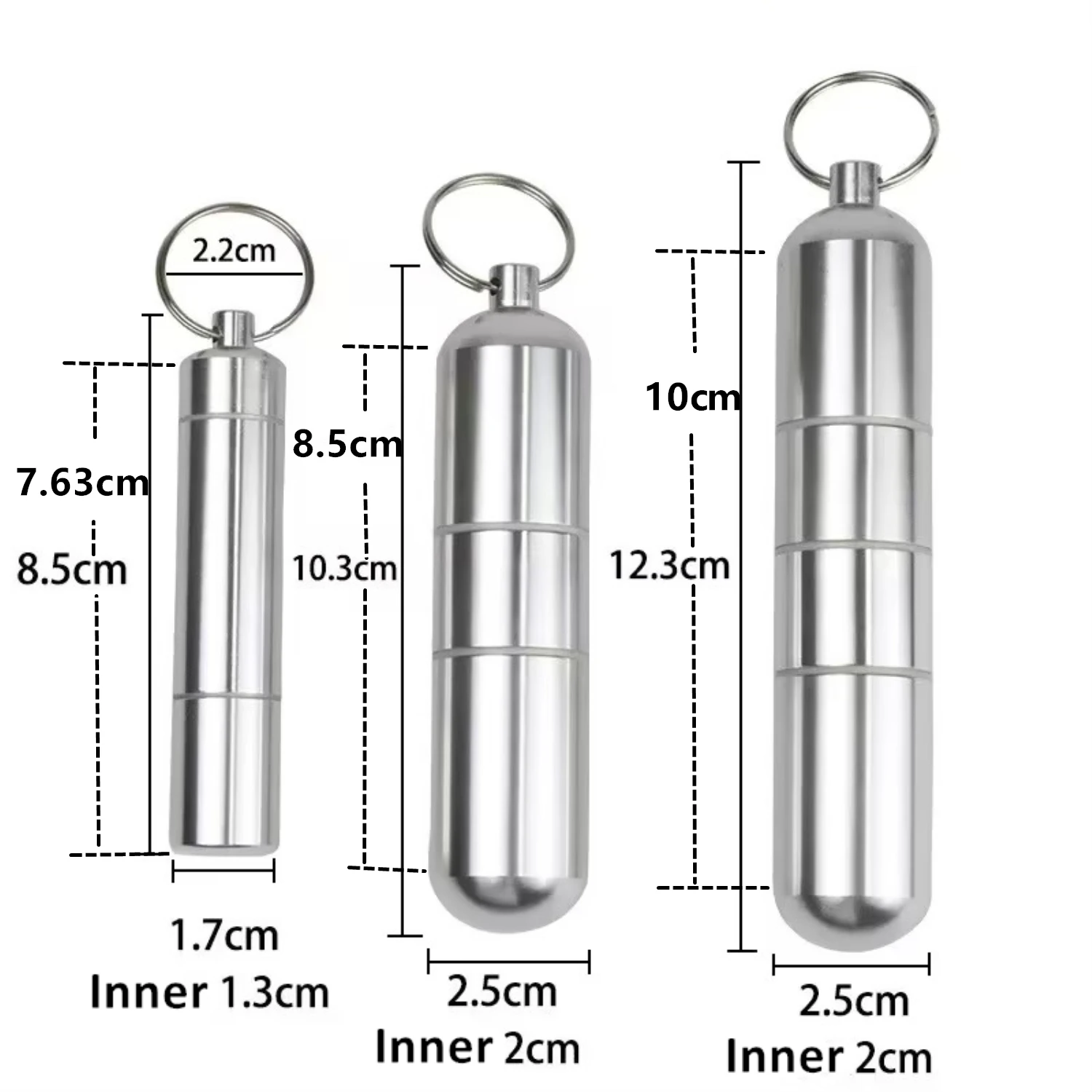 Silver Aluminum Alloy Cigarette Box Waterproof Cigarete Case Pill Toothpick Capsule Cigarette Accessory Mens Gift Gadgets