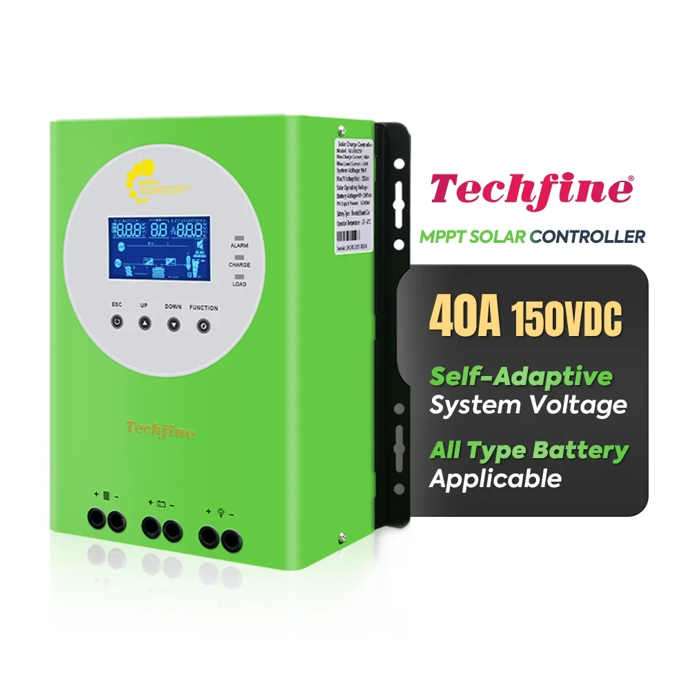 Techfine 40A mppt controller 12v mppt solar charge controller smarten mppt charge controller