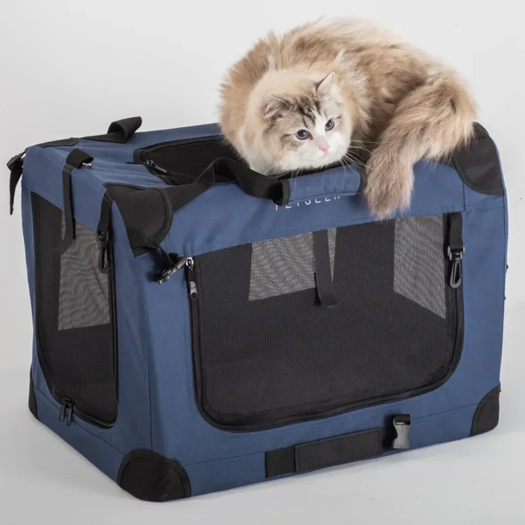 

Car Dog Cage Small and Medium-sized Pet Safety Seat Car Trunk Dog Cage Foldable Cat Carrier Ventilated and Breathable Dog Kennel