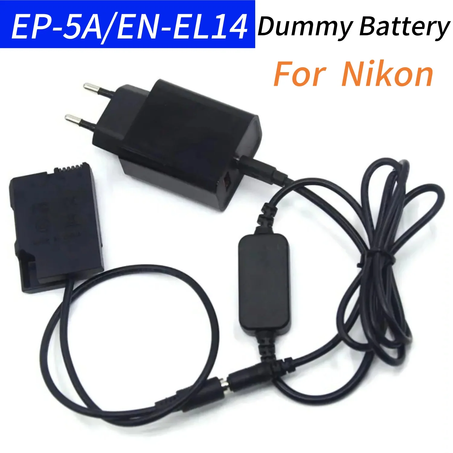 

EP-5A EN-EL14 Dummy Battery&USB C DC Cable &PD Charger for Nikon P7800 P7100 D5600 D5300 D5200 D5100 D3400 D3300 D3100 Camera