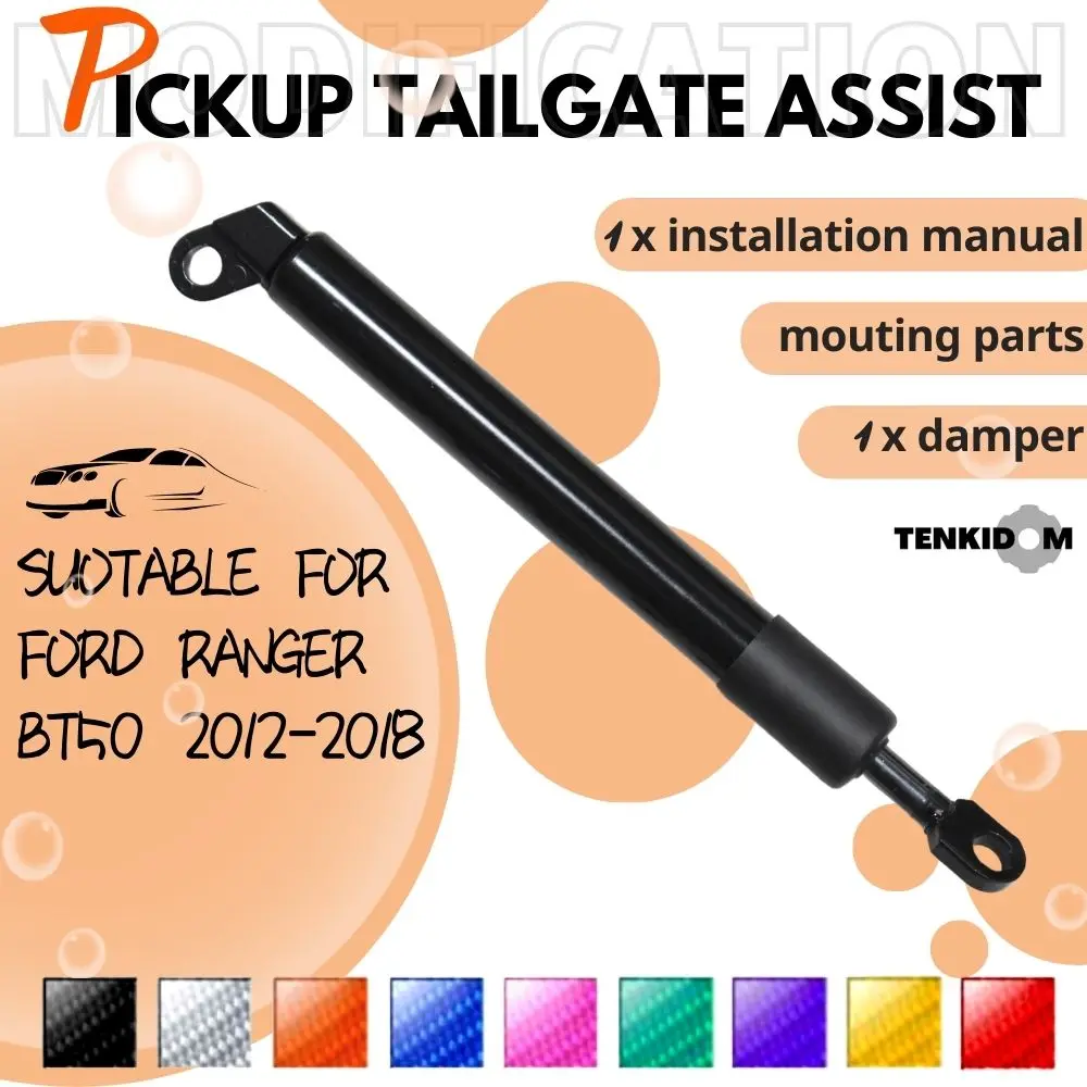 

1pc Pickup Tailgate Assists for Ford Ranger (T6) 2011-2019 Shock Lift Supports Rear Gas Dampers Springs Kit No-Drill Bolt-on
