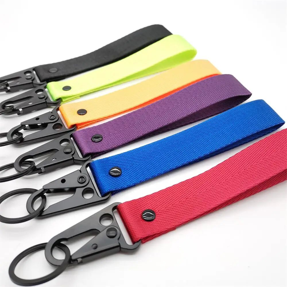 Car Keychain Key Strap Nylon Keyring Key Clip For Honda Toyota Ford BMW VW Benz Nissan Motorcycle Key Chain Key Ring Accessories