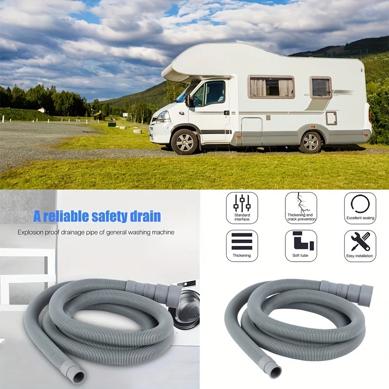 RV Sewage Hose Extension 1m 1.5m 2m 3m 4m 5m Flexible RV Sewer Hoses Extended Waste Drain Pipe for Washing Machine