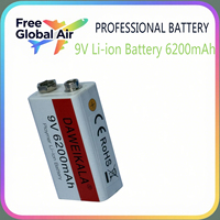 9V battery 6200mAh li-ion Rechargeable battery Type-C Battery for Multimeter Microphone Toy Remote Control Fast charging