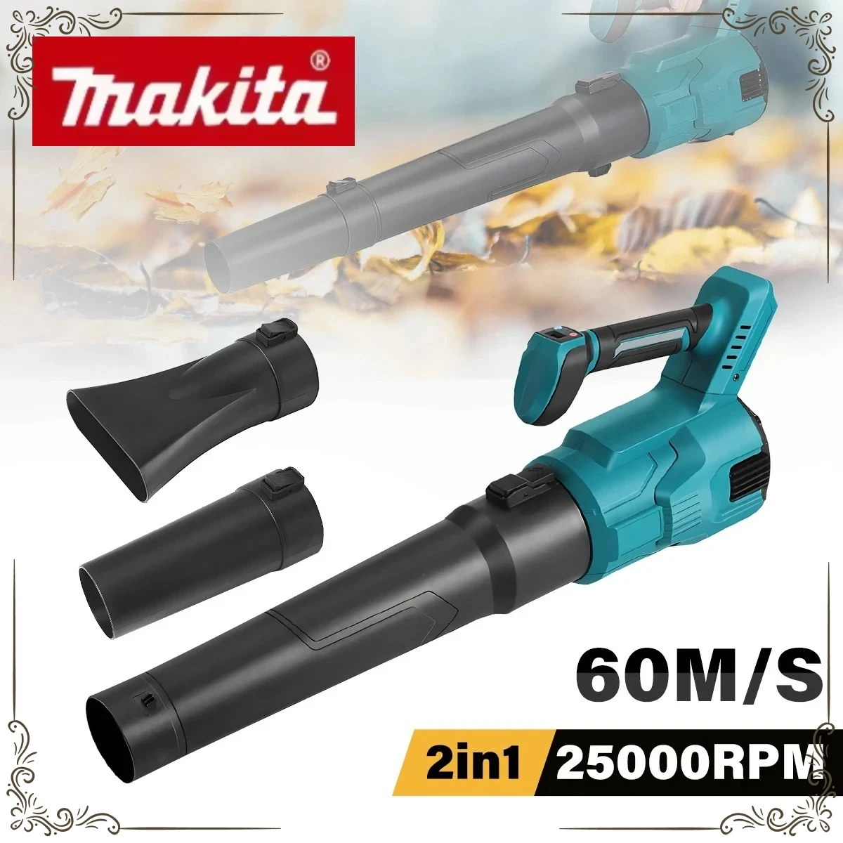 

Makita Cordless Electric Air Blower Handheld Efficient Leaf Snow Dust Blowing Cleaning 18V Power Tool