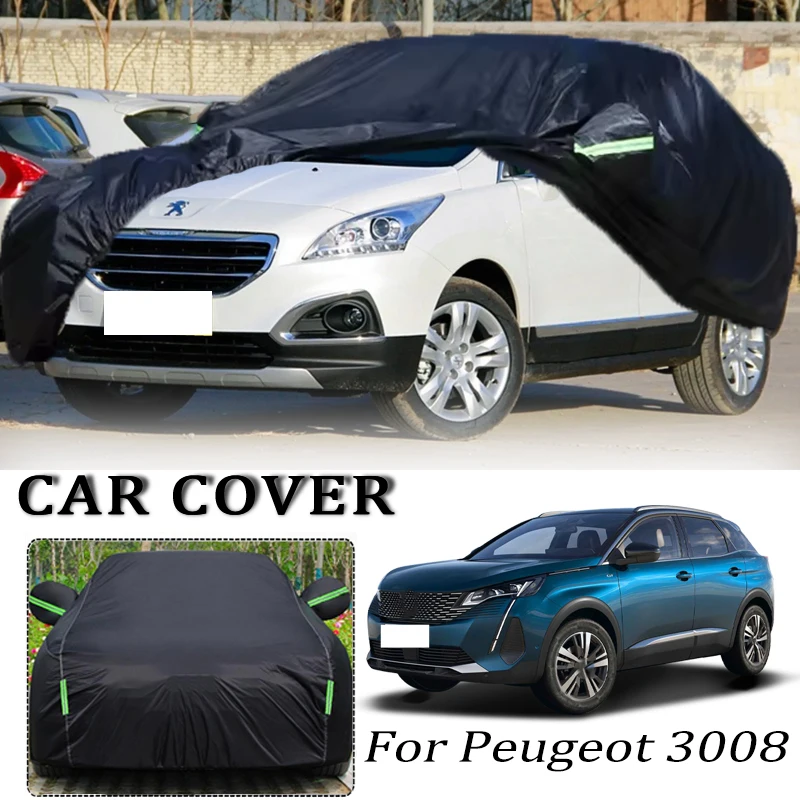 

For Peugeot 3008 E-3008 Car Covers Outdoor Waterproof Dustproof Sun Rain Snow Protection Thick Oxford Cloth Full Car Accessories