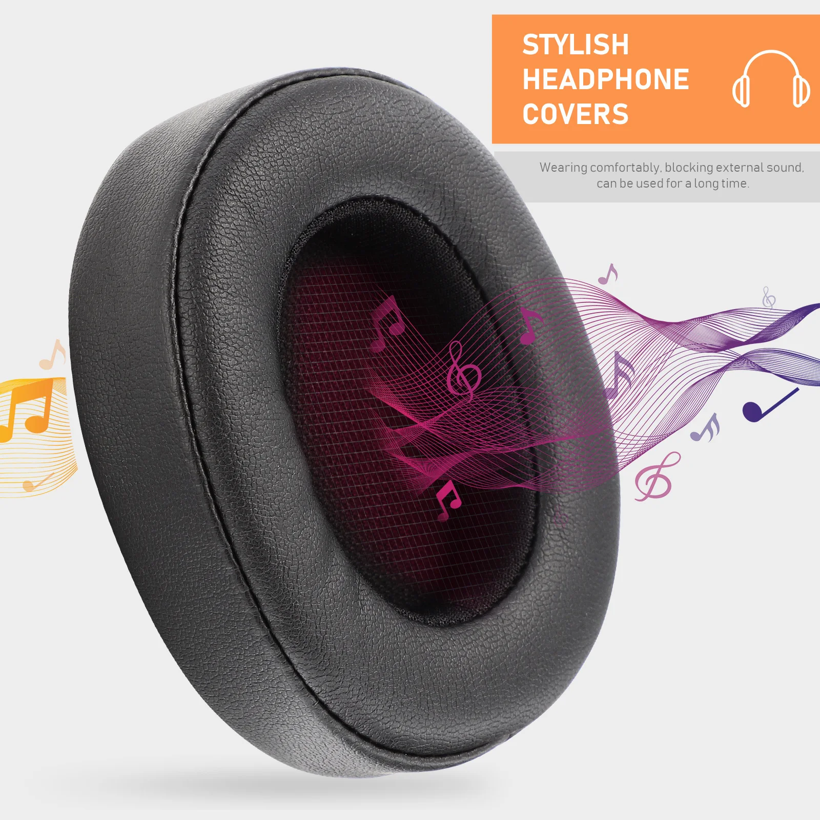 

2 pcs Replacement Ear Pads High-Quality Artificial Soft Cotton Headset Earpad For E55Bt Black Comfortable Ear Cushion