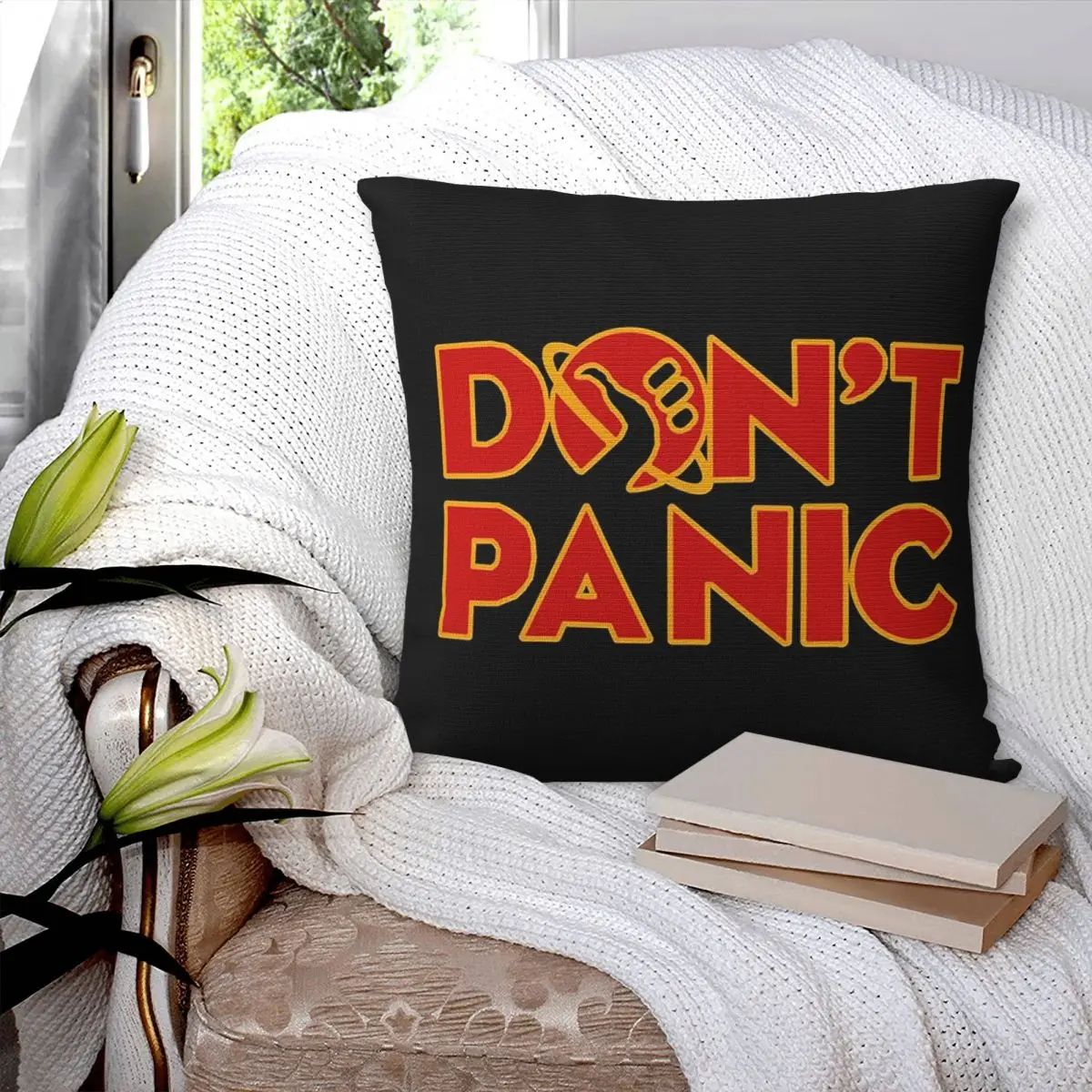 Don't Panic The Hitchhiker's Guide To The Galaxy Square Pillowcase Pillow Cover Cushion Comfort Throw Pillow for Home Bedroom