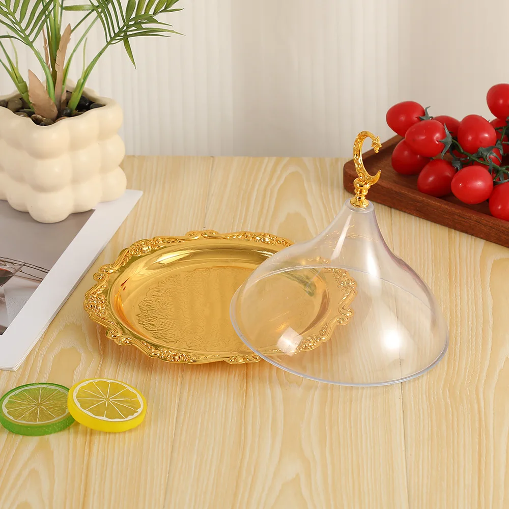 Directly from the manufacturer Golden Dim Sum Plate Moon with Cover Wrought Iron Dim Sum Storage Plate Simple