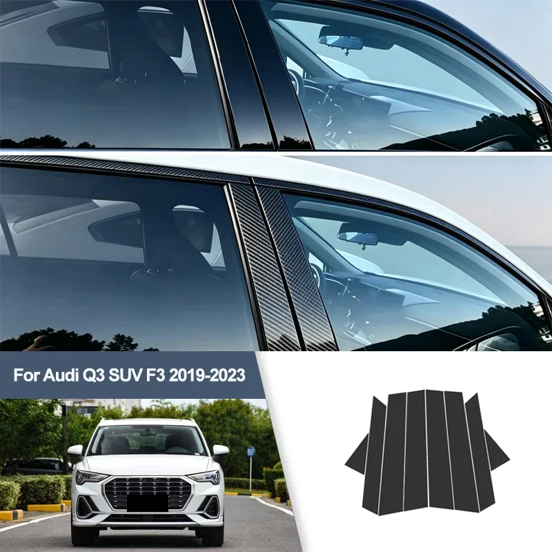For Audi Q3 SUV F3 2019-2023 B/C Pillar Post Stickers PC Window Middle Pillar Trim Decorative Car Exterior Protect Parts