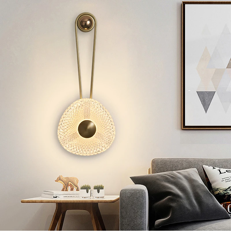 

New designer room headboard LED wall light creative living room background wall foyer bedroom hallway art wall hanging light hom
