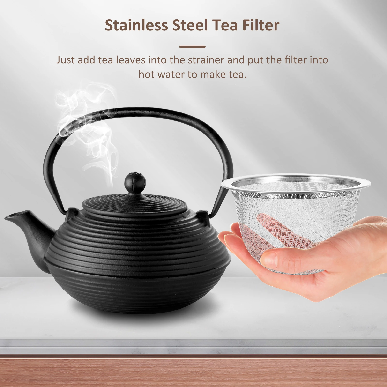 

8pcs Infuser Stainless Steel Mesh Filter Reusable Loose Leaf Strainer Replacement Daily Use 7.2Cm X 5Cm Large Metal Strainer For