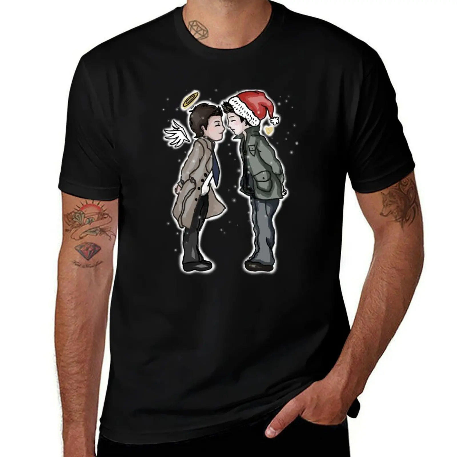 

A Destiel Christmas T-Shirt Classic Graphic Short Sleeve Top