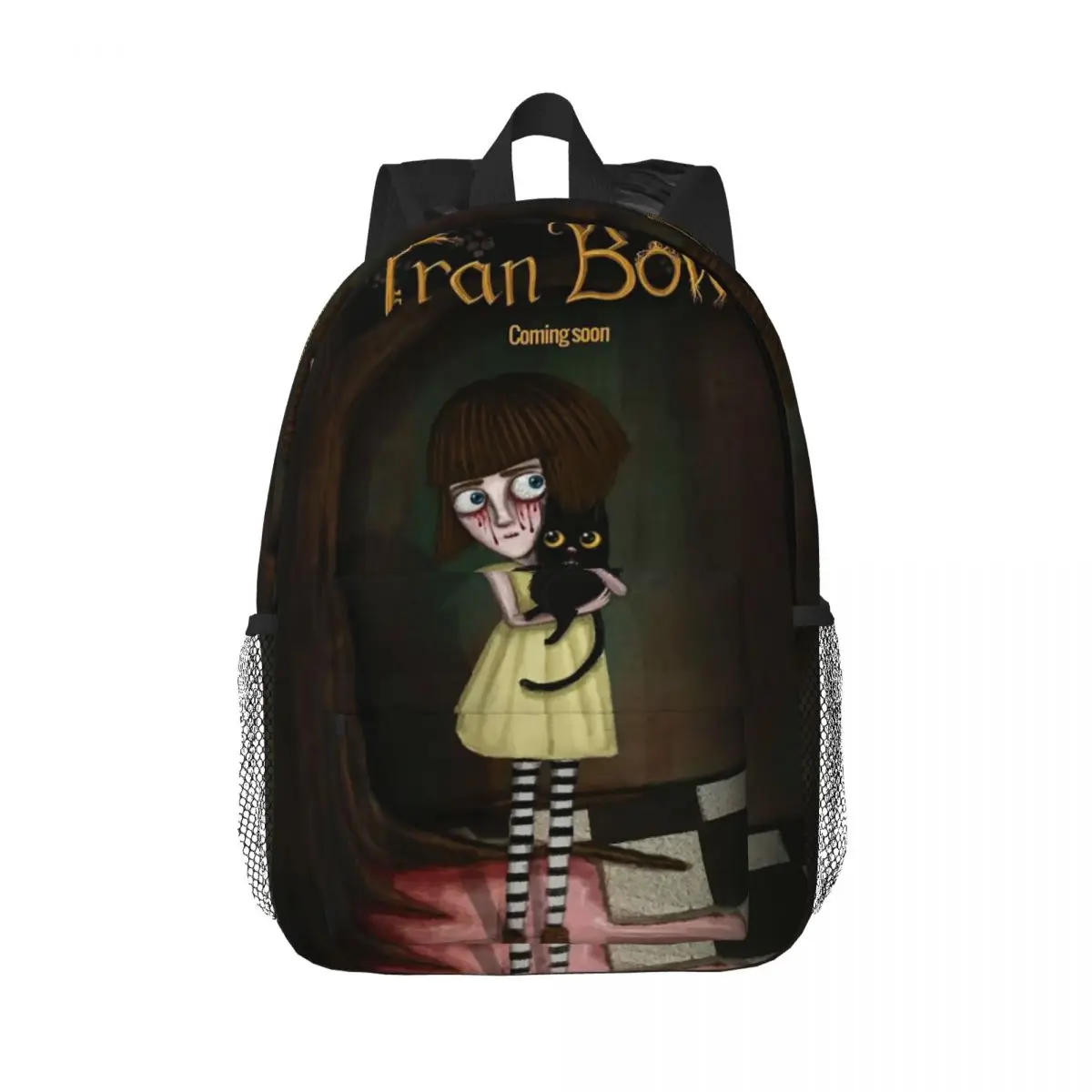 

Fran Swedish Horror Adventure Game Bow Backpack Hot Sale Daypack Boy Girl BookBag Shoulder Bag for Men Women Children School Bag