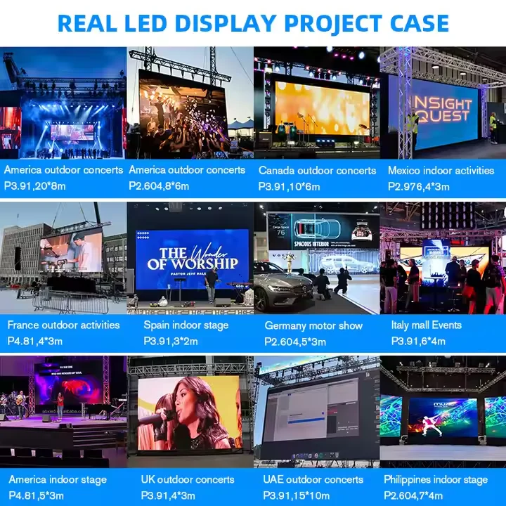 Painel de telas de concerto led 500x1000 p3.91 tela de exibição led ao ar livre 3m x 6m tela de palco led para eventos ao ar livre