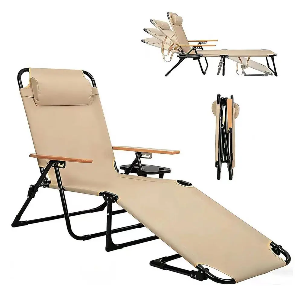 

Шезлонги для улицы, складные шезлонги для загара на террасе, пляжные шезлонги с 4 положениями регулировки, подстаканниками и деревянными подлокотниками, вмещают 3 человека