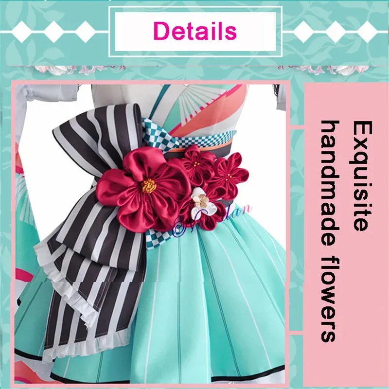 39 Cultura Mundo Miku Vestido tipo kimono Mujer Niña Uniforme Traje Anime Fiesta de Halloween Cosplay Disfraz Wigc;8,k'5;h.