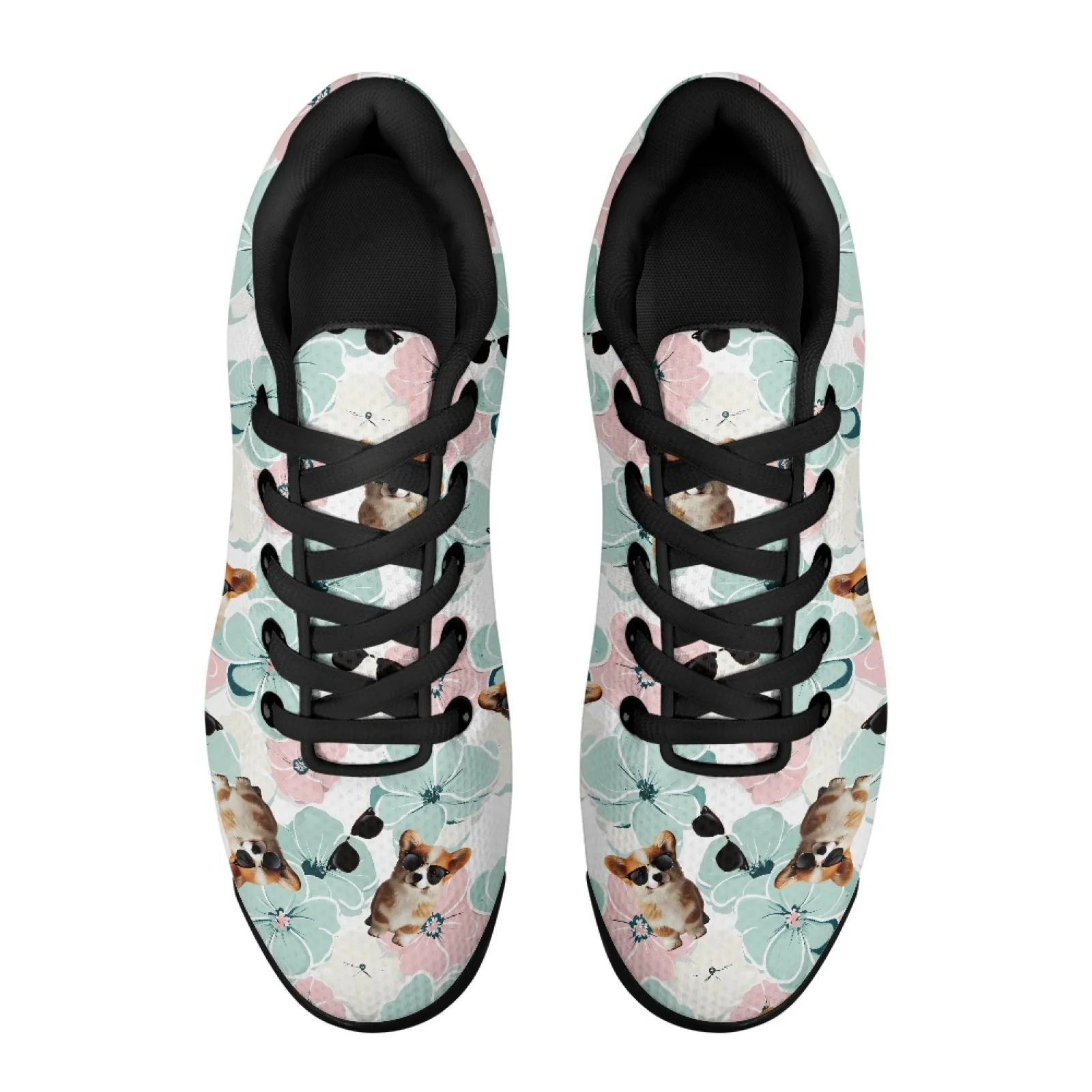PENSTROLL Floral Print Breathable Running Shoes Mens Running Shoes for Casual Thick Soled Gym Shoes