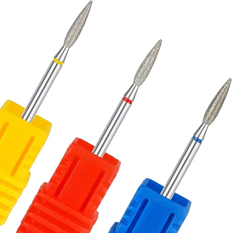 1/2/3/4PCS Set di punte per trapano per unghie con punta a fiamma diamantata professionale per manicure Punte per trapano per unghie elettriche Accessorio Strumento per rimozione gel