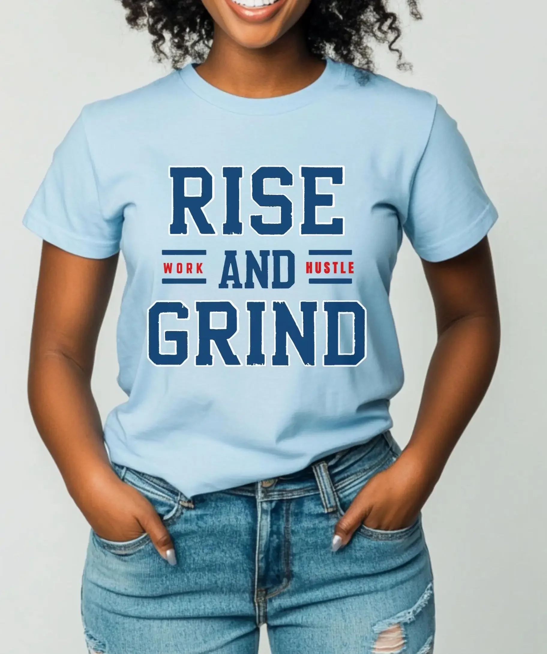 Rise and Grind T Shirt Motivational Gym Inspirational WorkouT Fitness Enthusiast Exercise for Him Her