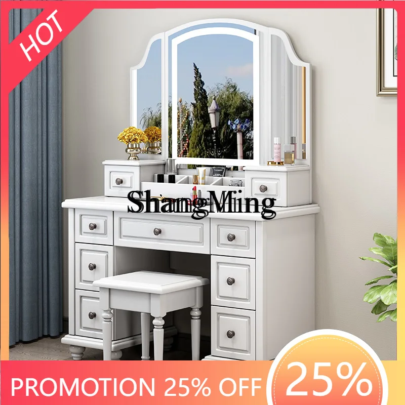 

SM new solid wood dresser, makeup table, light luxury bedroom storage, storage cabinet integrated