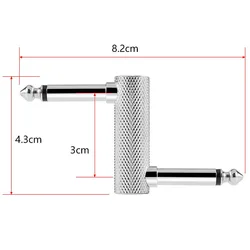 24AWG Anti-noise Oxygen-free Guitar Effect Pedal Connector 6.35mm Audio Cable Pedal Connecting Jack Plug 1 Pc Z Type