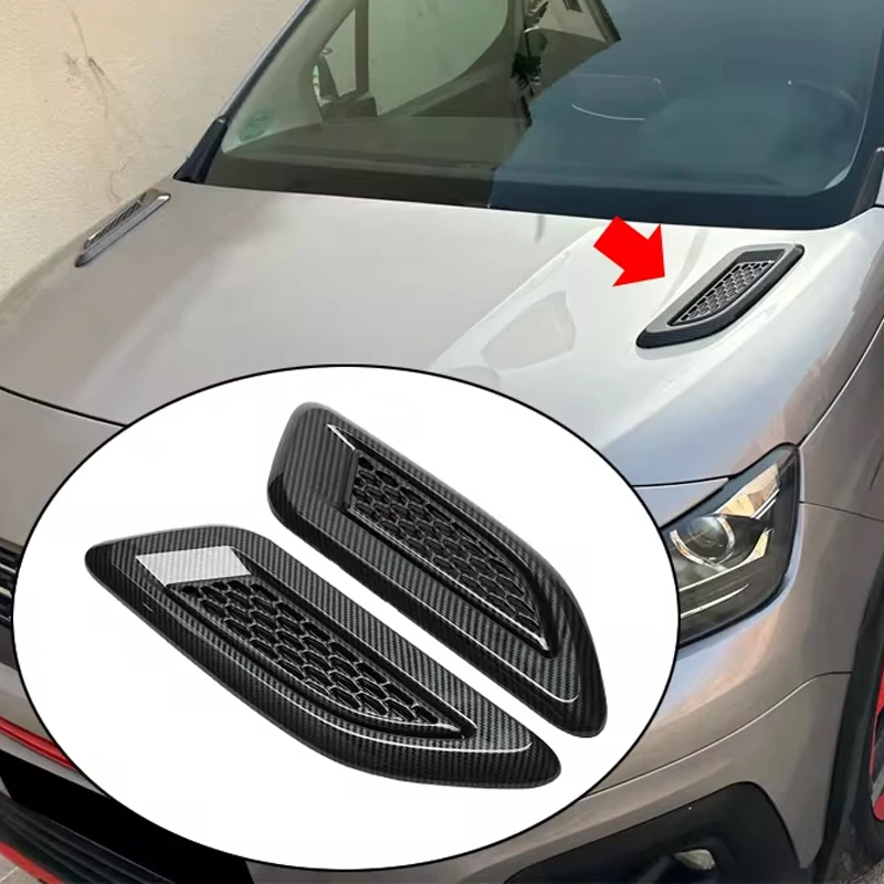 Universal Car Air Intake Bonnet Hoods Scoop Vents Decorative Cover For VW Golf 5 6 7 Polo 6R Peugeot 206 207 Fiat 500 Passat B6