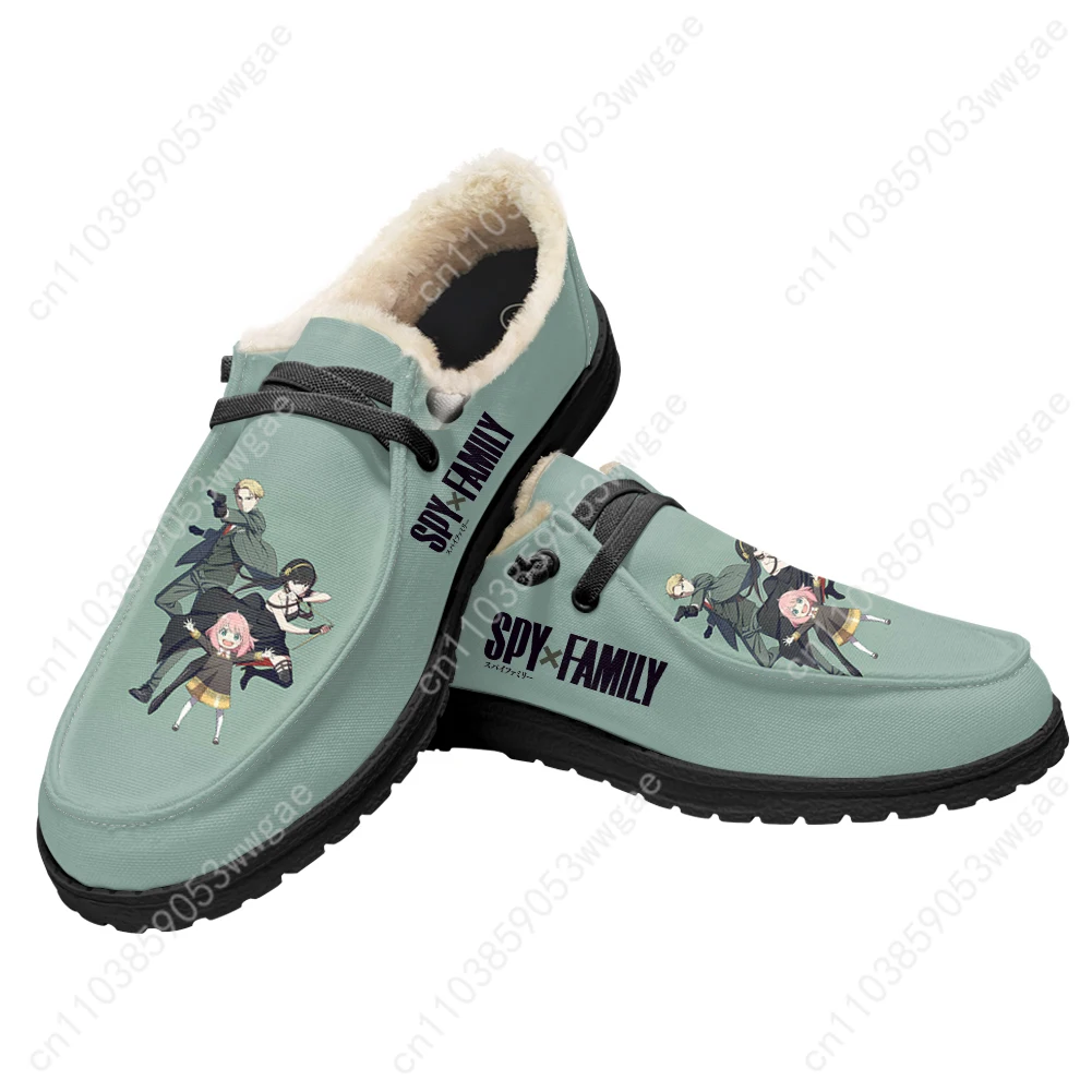 Spy×Family Velvet Flat Shoes Man Women Fashion Warm Casual Shoe Indoor Outdoor Light Shoe Couple Cartoon Customized Couple Shoes