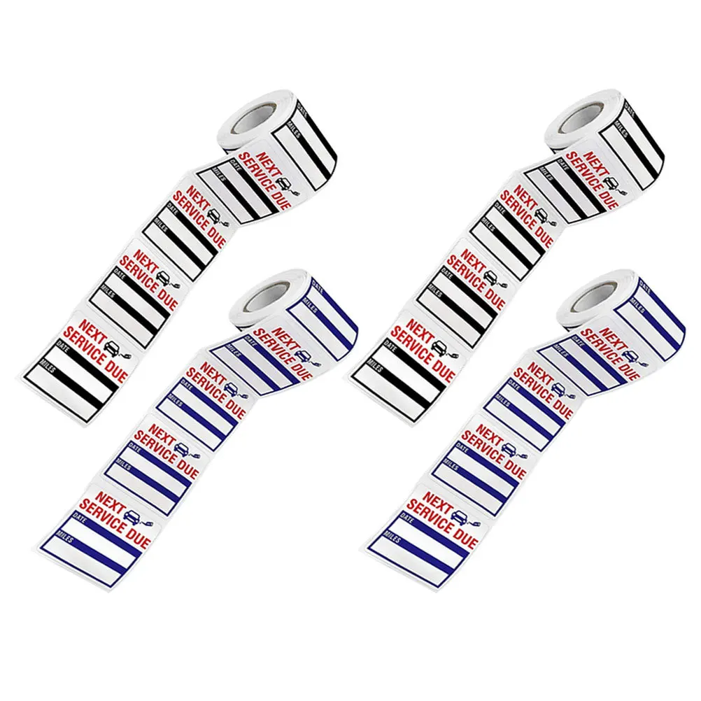 

4 Rolls Oil Change Sticker Car Repair Service Label Adhesive Maintenance Reminder Stickers Easy Stick Remove No Residue
